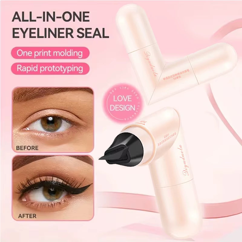 Rotating Eyeliner Stamp Pen, Waterproof, SweatResistant, OneTouch Application Liquid Eyeliner, SmudgeProof, Daily Makeup