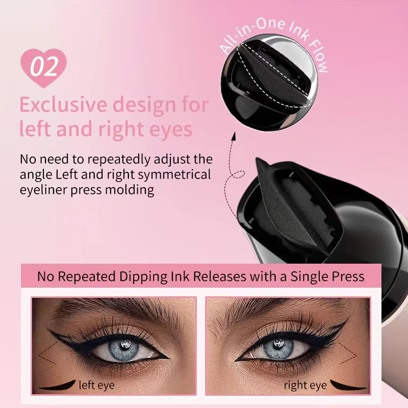 Rotating Eyeliner Stamp Pen, Waterproof, SweatResistant, OneTouch Application Liquid Eyeliner, SmudgeProof, Daily Makeup
