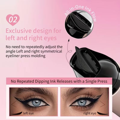 Rotating Eyeliner Stamp Pen, Waterproof, SweatResistant, OneTouch Application Liquid Eyeliner, SmudgeProof, Daily Makeup